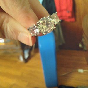 Sterling silver diamond ring size 9